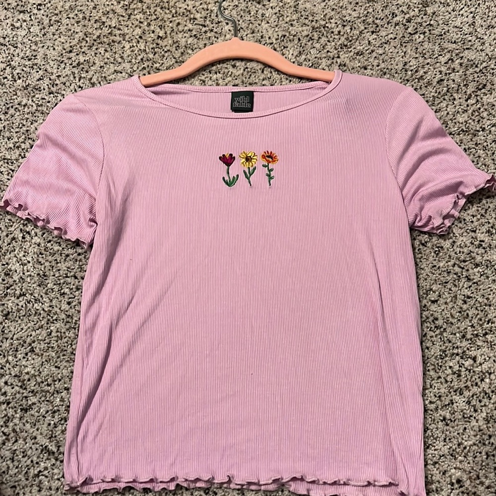 Wild Fable Purple Crop Top w Flowers